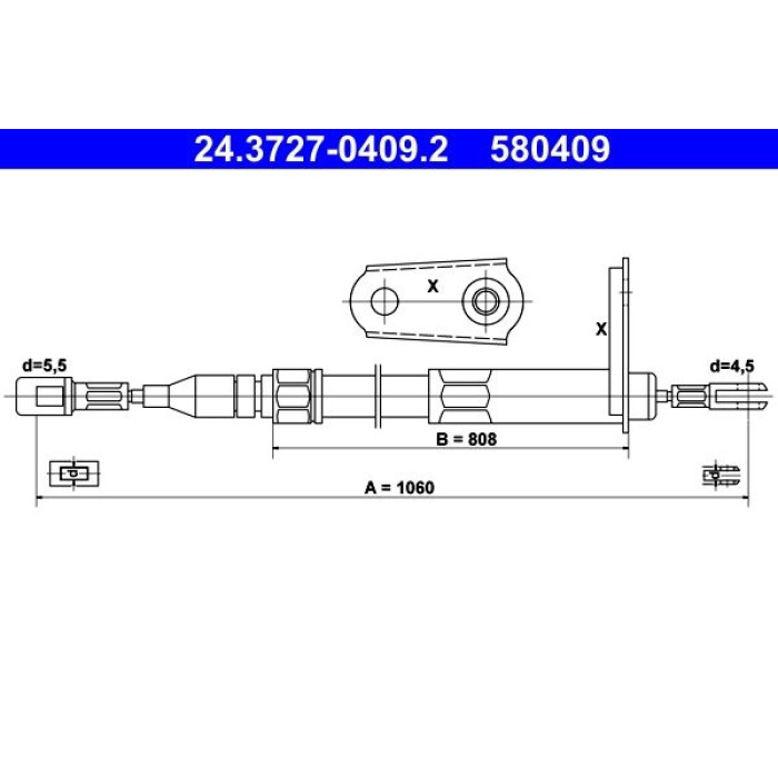 24.3727-0409.2 ATE Handbremsseil 24.3727-0409.2 24.3727-0409.2 ATE Handbremsseil 24.3727-0409.2