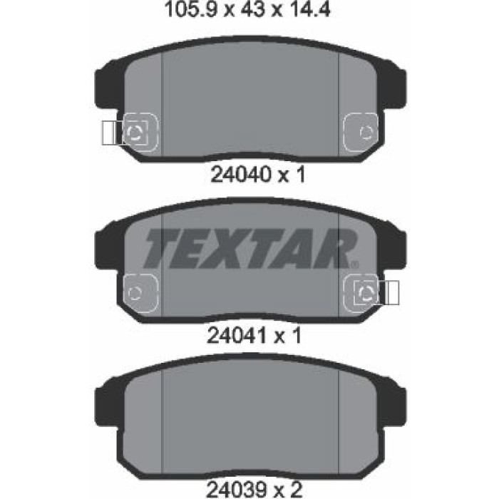 Textar Bremsbelagsatz 2404001 Textar Bremsbelagsatz 2404001