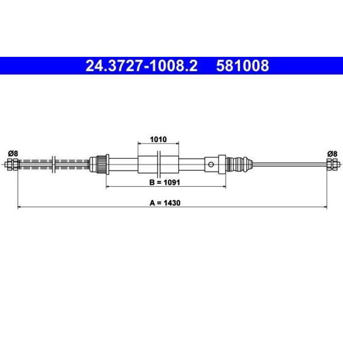 ATE Handbremsseil 24.3727-1008.2 ATE Handbremsseil 24.3727-1008.2