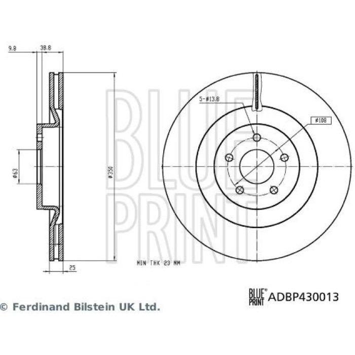 BluePrint Bremsscheibe ADBP430013 BluePrint Bremsscheibe ADBP430013