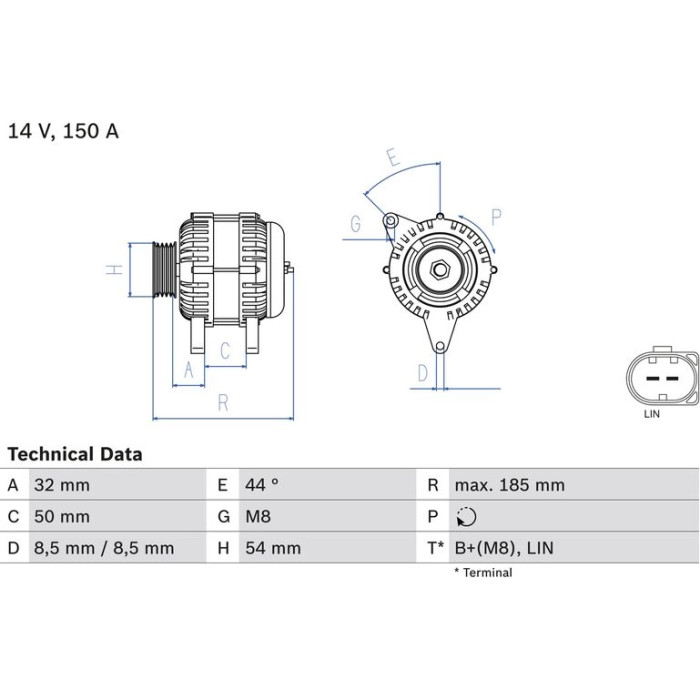 Bosch Lichtmaschine 0 986 082 150 Bosch Lichtmaschine 0 986 082 150