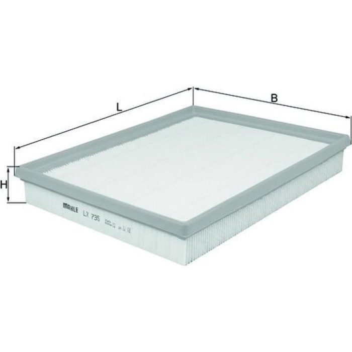LX 735 MAHLE Luftfilter LX 735, Filtereinsatz, 297 x 238 x 41,9 mm – u. a. für Opel Astra G CC (T98), G Caravan (T98), G Stufenheck (T98) – OE Nummer 0835622 - l LX 735 MAHLE Luftfilter LX 735, Filtereinsatz, 297 x 238 x 41,9 mm – u. a. für Opel Astra G CC (T98), G Caravan (T98), G Stufenheck (T98) – OE Nummer 0835622 - l