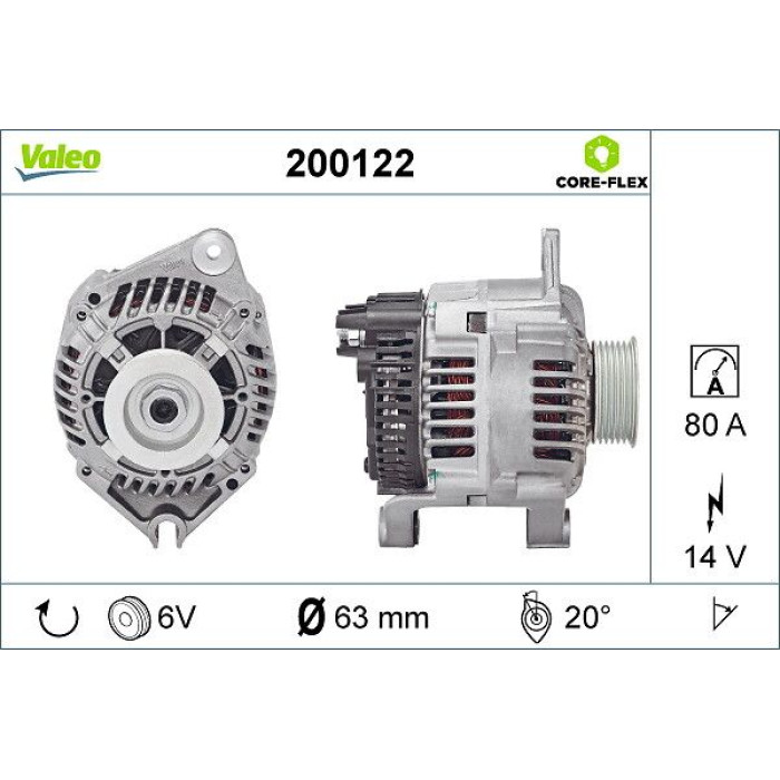 Valeo Lichtmaschine 200122 Valeo Lichtmaschine 200122