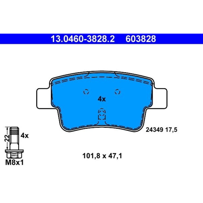 ATE Bremsbelagsatz 13.0460-3828.2
