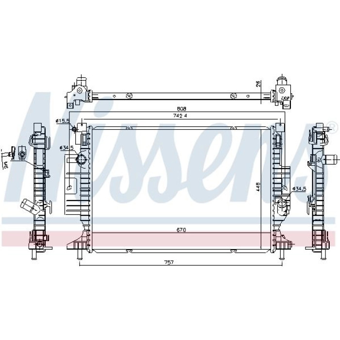 Nissens Wasserkühler PKW 606215 Nissens Wasserkühler PKW 606215
