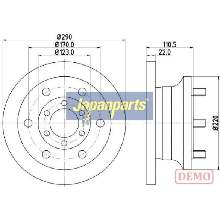 Japanparts Bremsscheibe DI-0256C Japanparts Bremsscheibe DI-0256C