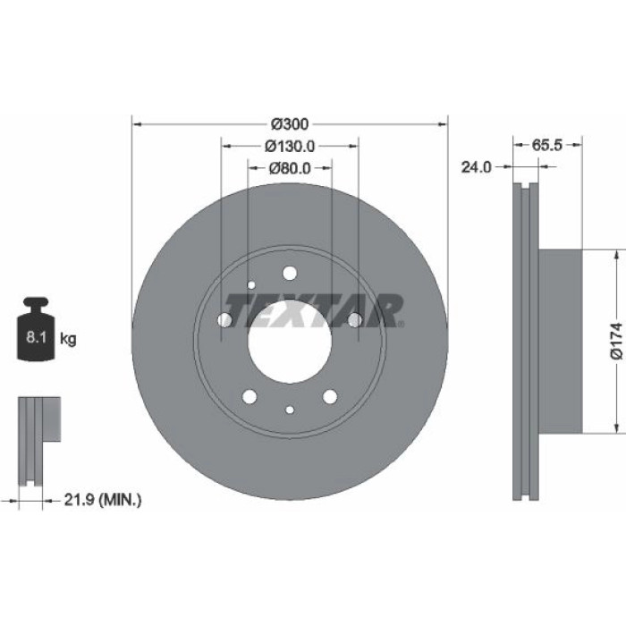 92116703 Textar Bremsscheibe 92116703 – 300 mm 92116703 Textar Bremsscheibe 92116703 – 300 mm