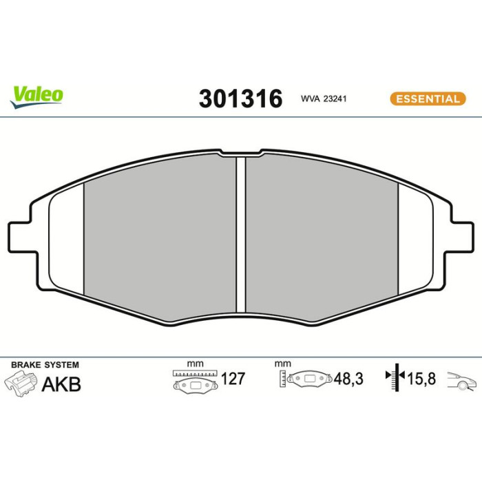 Valeo Bremsbelagsatz 301316