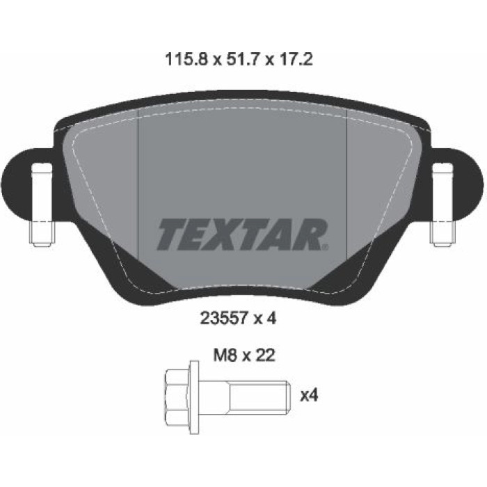 Textar Bremsbelagsatz 2355701 Textar Bremsbelagsatz 2355701