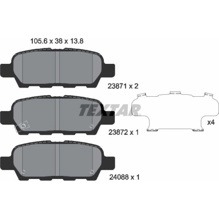 Textar Bremsbelagsatz 2387101 Textar Bremsbelagsatz 2387101