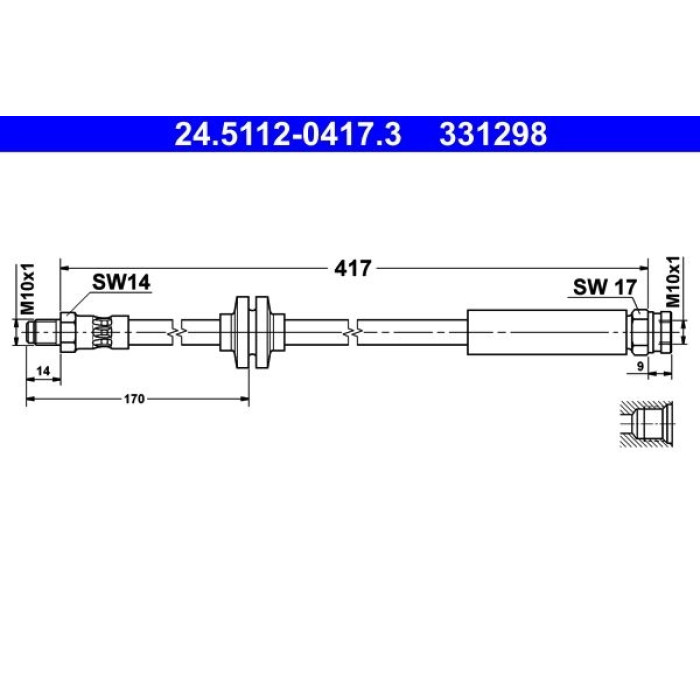 ATE Bremsschlauch 24.5112-0417.3 ATE Bremsschlauch 24.5112-0417.3