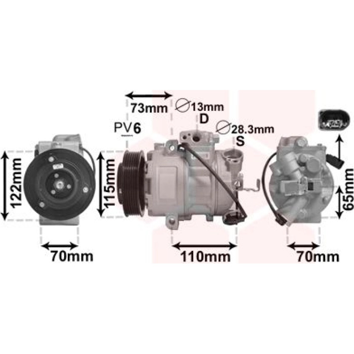 Van Wezel Klimakompressor 7600K018 Van Wezel Klimakompressor 7600K018