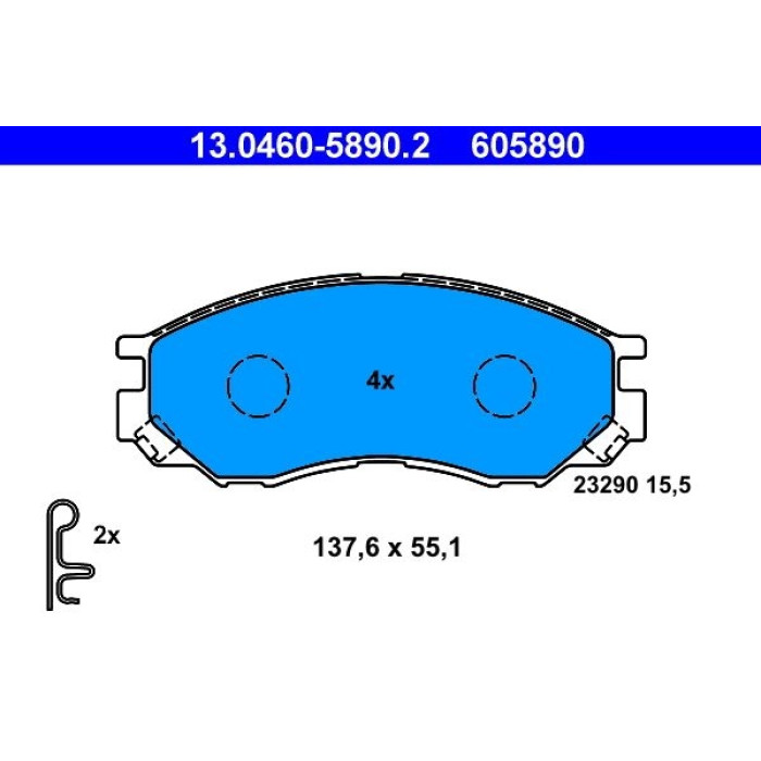 13.0460-5890.2 ATE Bremsbelagsatz 13.0460-5890.2 13.0460-5890.2 ATE Bremsbelagsatz 13.0460-5890.2