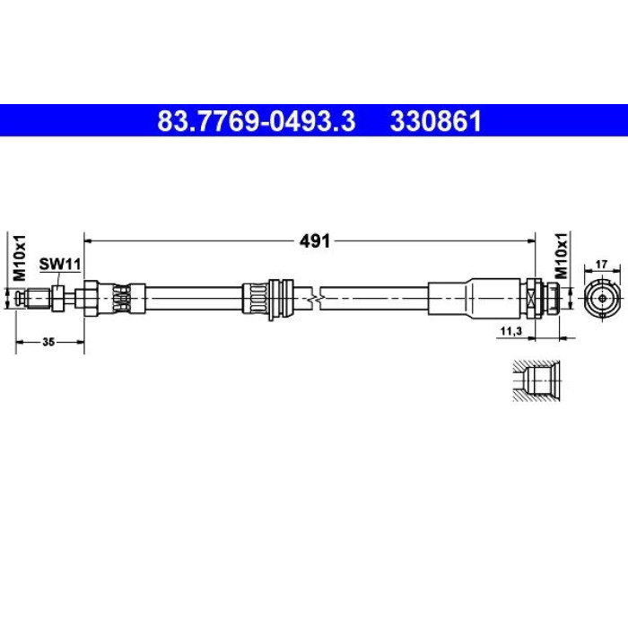 ATE Bremsschlauch 83.7769-0493.3 ATE Bremsschlauch 83.7769-0493.3