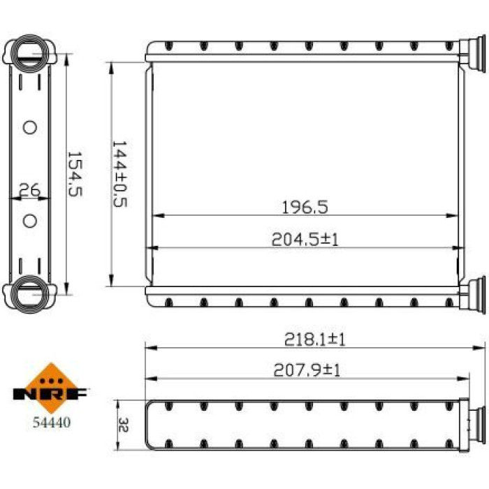 NRF Heizungskühler 54440 NRF Heizungskühler 54440