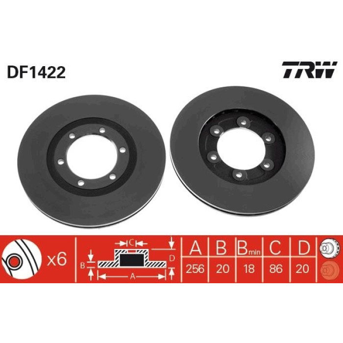 TRW Bremsscheibe DF1422 TRW Bremsscheibe DF1422