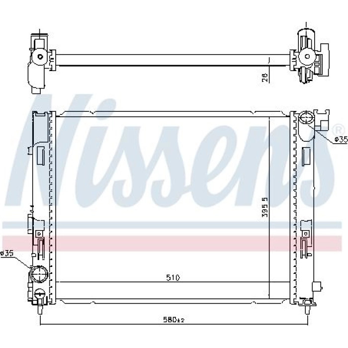 Nissens Wasserkühler PKW 606725 Nissens Wasserkühler PKW 606725