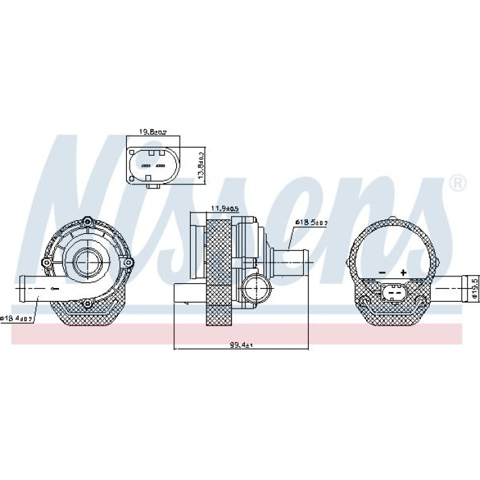 Nissens Zusatzwasserpumpe / Kühlmittelpumpe 831057 Nissens Zusatzwasserpumpe / Kühlmittelpumpe 831057