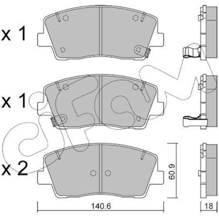 CIFAM Bremsbelagsatz, Scheibenbremse 822-1169-0 CIFAM Bremsbelagsatz, Scheibenbremse 822-1169-0