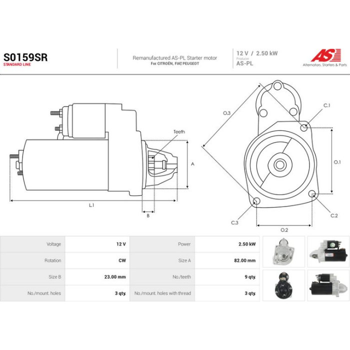 S0159SR AUTOSTARTER Anlasser (Starter) S0159SR S0159SR AUTOSTARTER Anlasser (Starter) S0159SR
