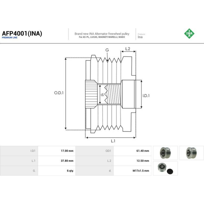 AFP4001(INA) AUTOSTARTER Lichtmaschinenfreilauf AFP4001(INA) AFP4001(INA) AUTOSTARTER Lichtmaschinenfreilauf AFP4001(INA)