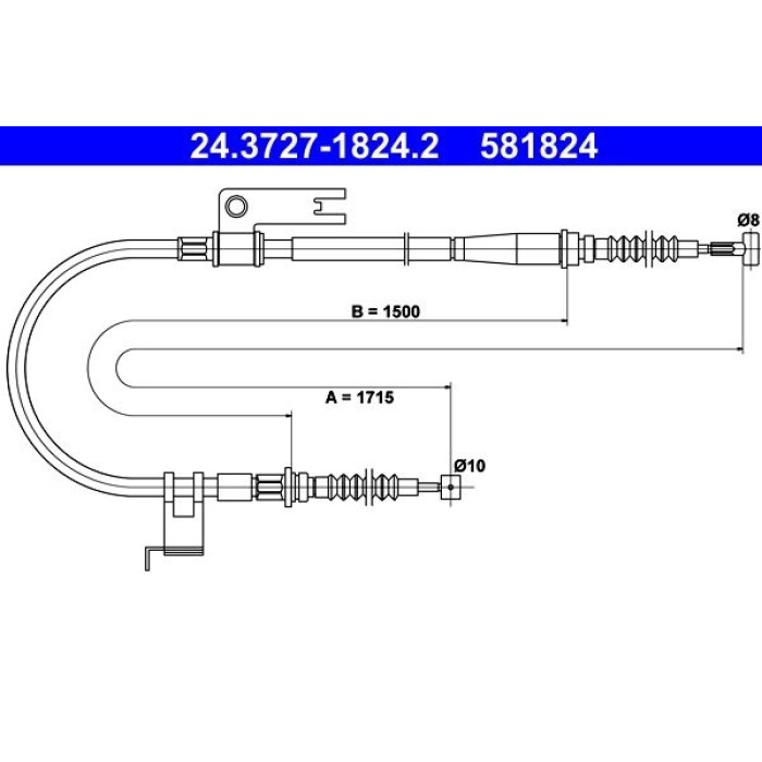 ATE Handbremsseil 24.3727-1824.2 ATE Handbremsseil 24.3727-1824.2
