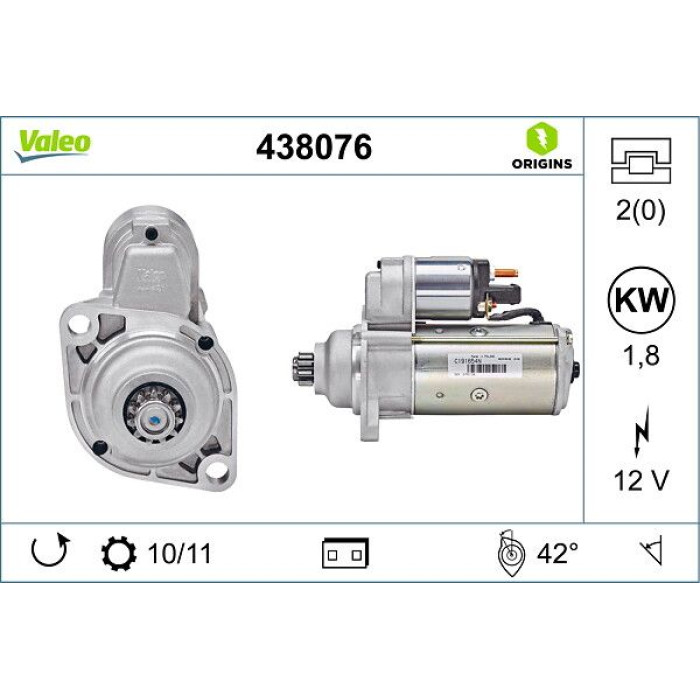 Valeo Anlasser 438076 Valeo Anlasser 438076