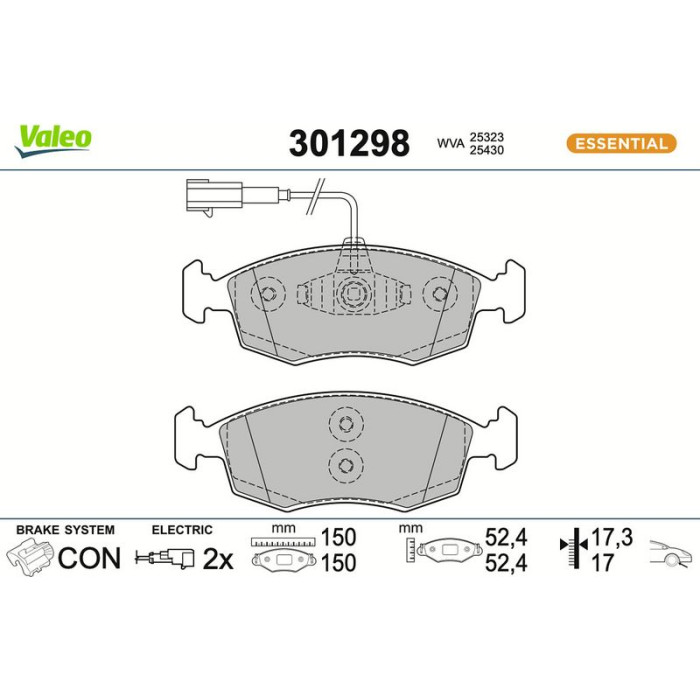 Valeo Bremsbelagsatz 301298