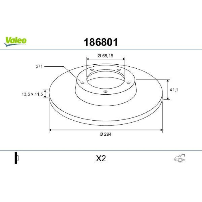 Valeo Bremsscheibe 186801 Valeo Bremsscheibe 186801