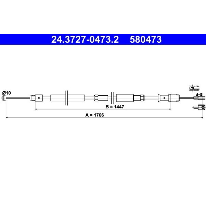 ATE Handbremsseil 24.3727-0473.2 ATE Handbremsseil 24.3727-0473.2