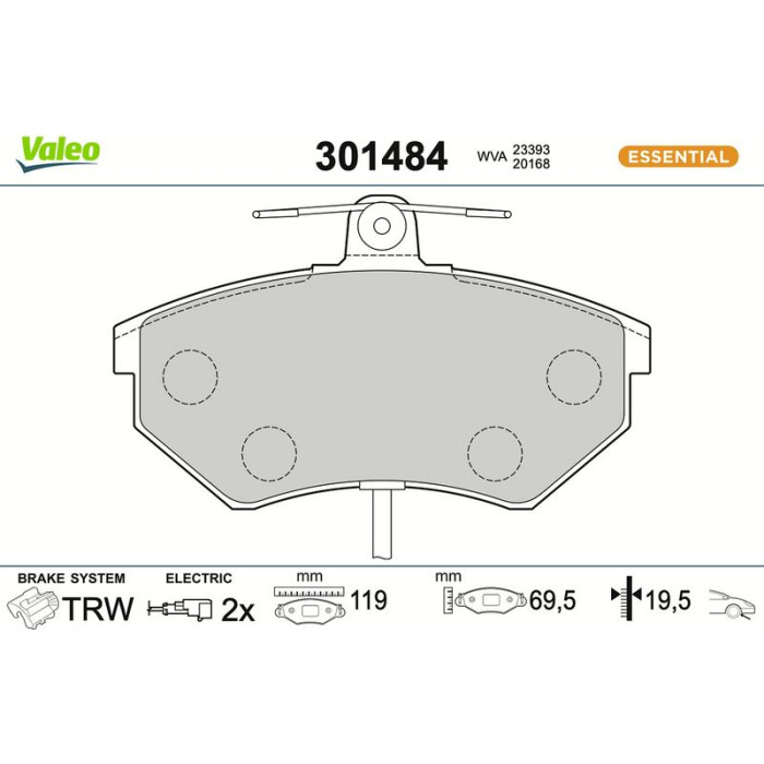 Valeo Bremsbelagsatz 301484