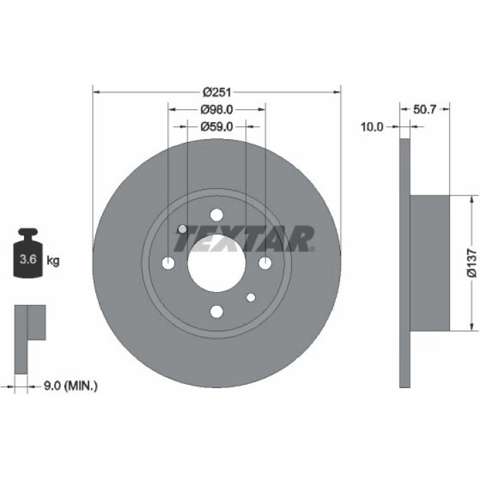 Textar Bremsscheibe 92034203 Textar Bremsscheibe 92034203