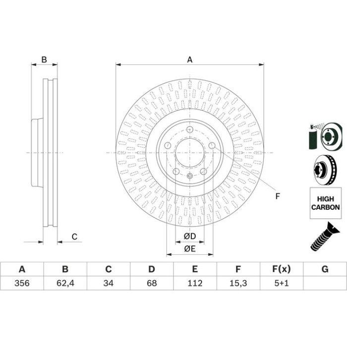 Bosch Bremsscheibe 0 986 479 E39 Bosch Bremsscheibe 0 986 479 E39