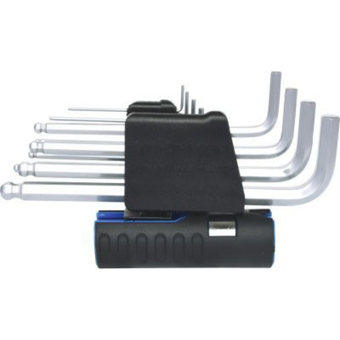 KS TOOLS 3-in-1 10-teiliger langer Rundkopf-Innensechskant-Winkelschlüsselsatz in Zoll 920.2250