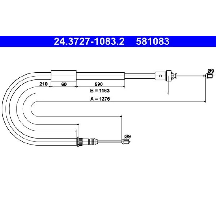 ATE Handbremsseil 24.3727-1083.2 ATE Handbremsseil 24.3727-1083.2