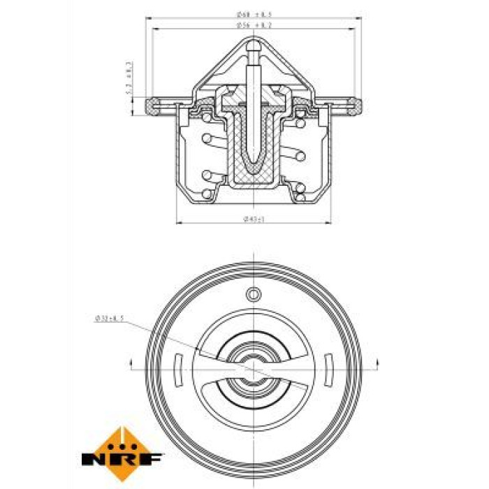 NRF Kühlmittelthermostat 725084 NRF Kühlmittelthermostat 725084