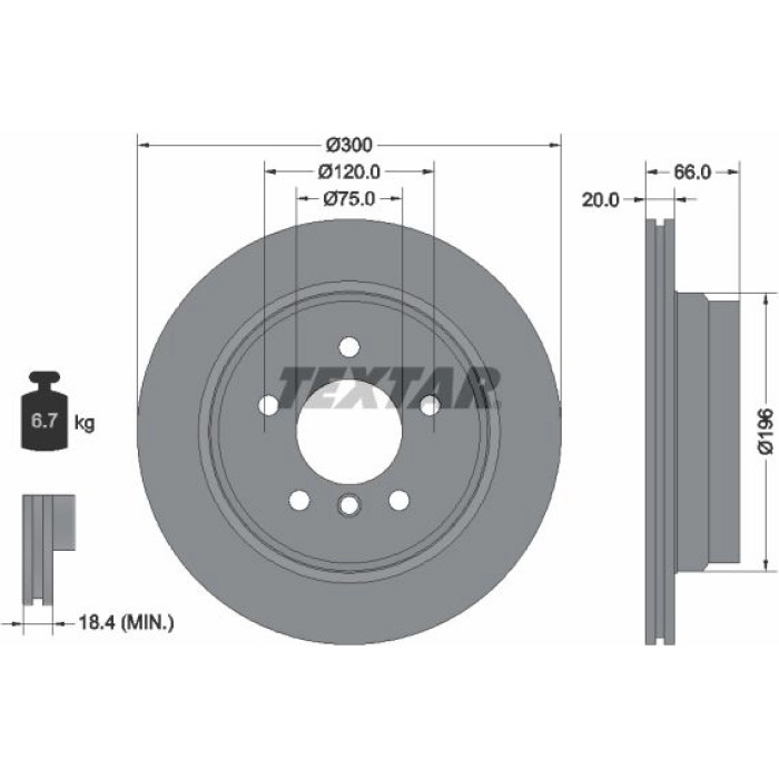 Textar Bremsscheibe 92154903 Textar Bremsscheibe 92154903