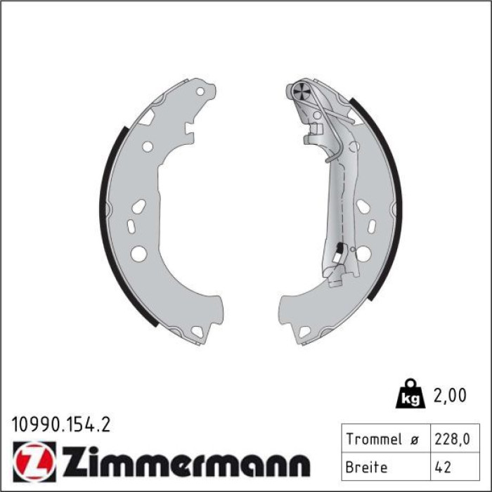ZIMMERMANN Bremsbacken 10990.154.2 ZIMMERMANN Bremsbacken 10990.154.2