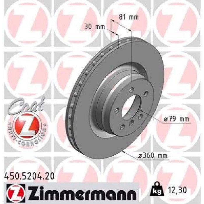 Zimmermann Bremsscheibe 450.5204.20 Zimmermann Bremsscheibe 450.5204.20