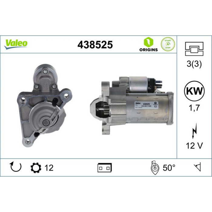 Valeo Anlasser 438525 Valeo Anlasser 438525