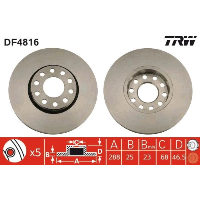 TRW Bremsscheibe DF4816 TRW Bremsscheibe DF4816