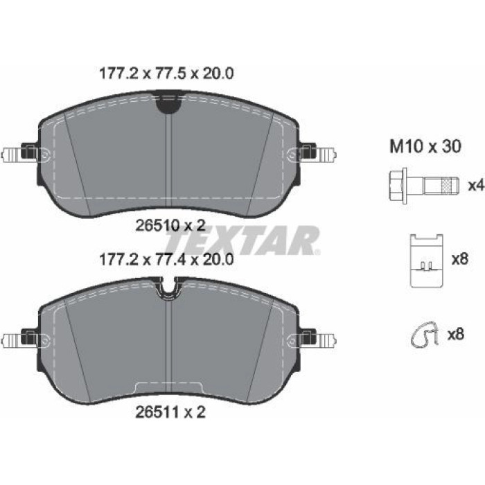 Textar Bremsbelagsatz 2651001 Textar Bremsbelagsatz 2651001
