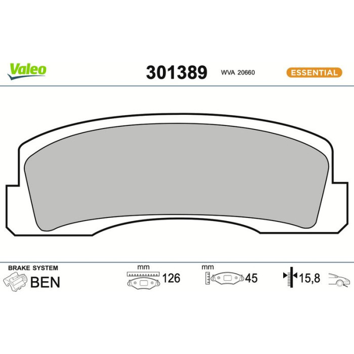 Valeo Bremsbelagsatz 301389