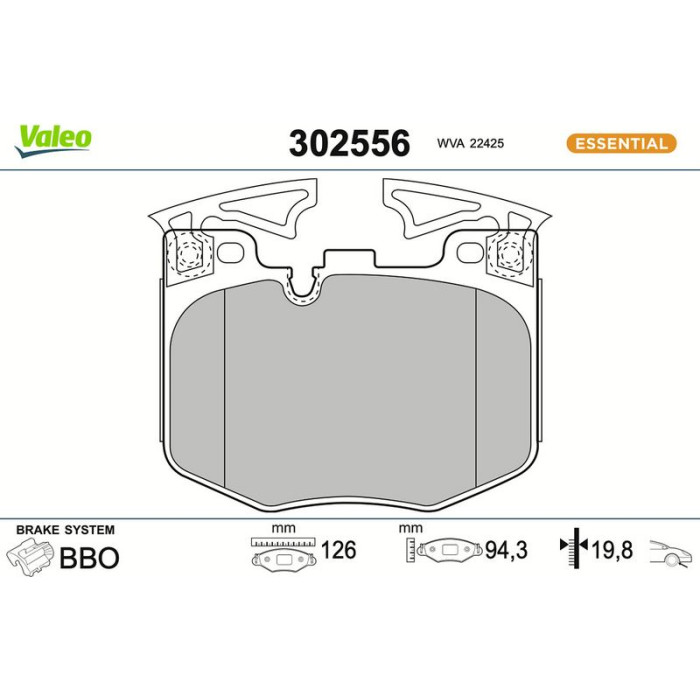Valeo Bremsbelagsatz 302556