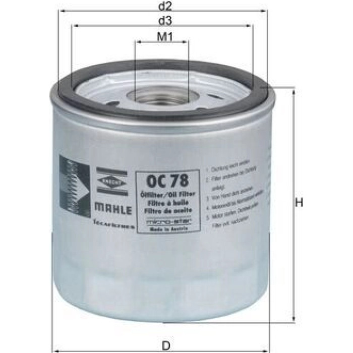 Mahle Original Ölfilter OC 78 Mahle Original Ölfilter OC 78