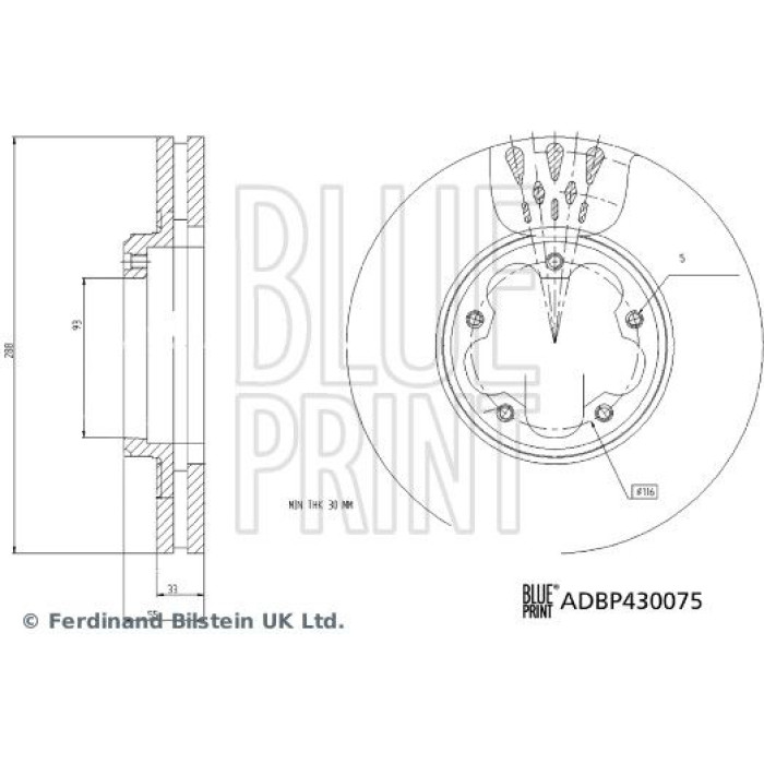 BluePrint Bremsscheibe ADBP430075 BluePrint Bremsscheibe ADBP430075