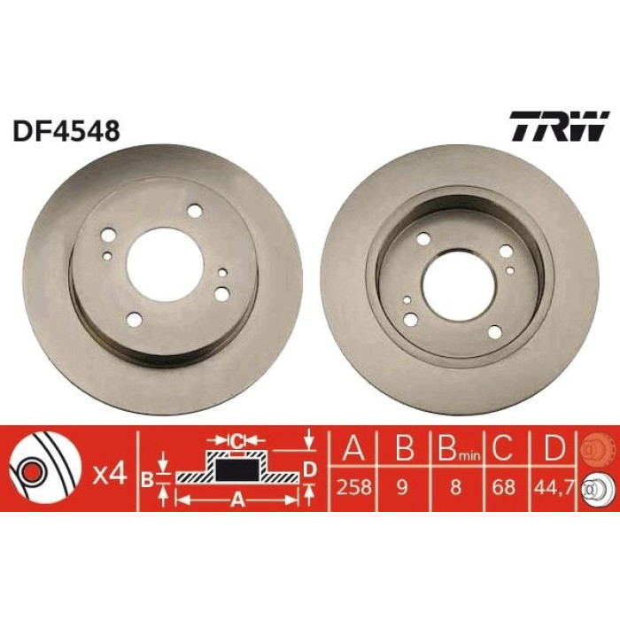 TRW Bremsscheibe DF4548 TRW Bremsscheibe DF4548