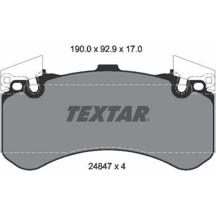 Textar Bremsbelagsatz 2484701 – Bremsscheibe 400 mm, PR-Code 1LN Textar Bremsbelagsatz 2484701 – Bremsscheibe 400 mm, PR-Code 1LN