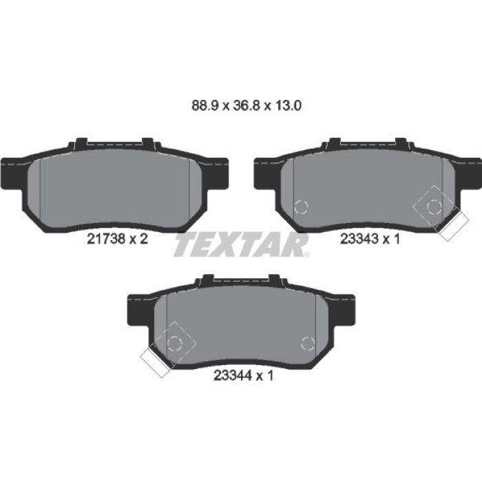 Textar Bremsbelagsatz 2173801 Textar Bremsbelagsatz 2173801