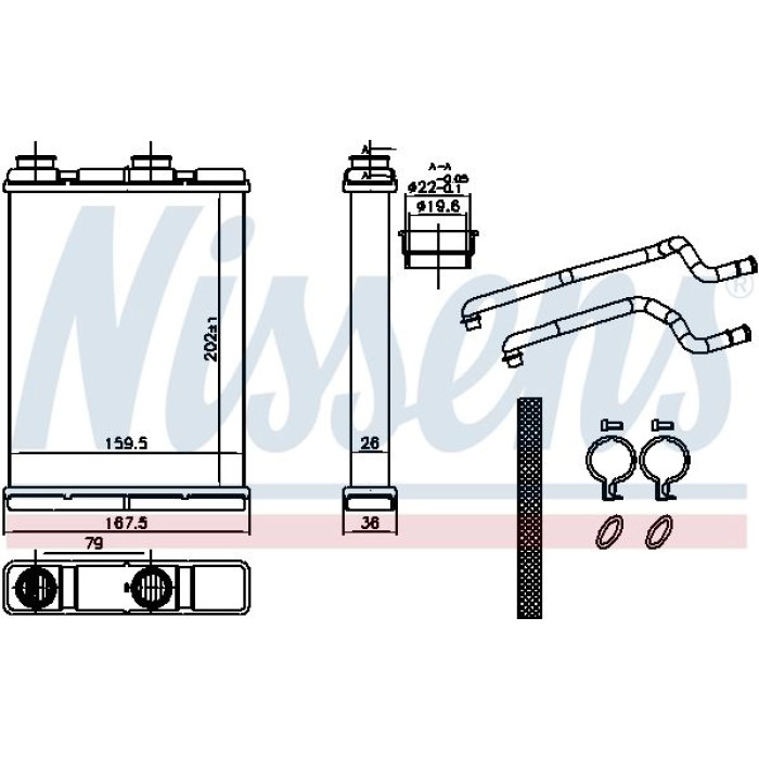 Nissens Heizungskühler PKW 707202 Nissens Heizungskühler PKW 707202
